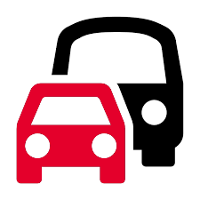 交通护理-公共汽车和汽车图标